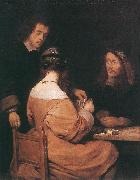 TERBORCH, Gerard Card-Players awr oil on canvas
